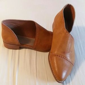 Leather open side freya booties